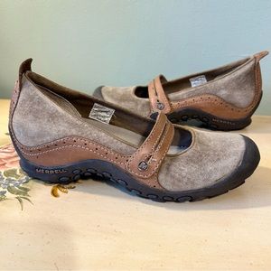 Merrell Tan Brown Suede Leather Air Cushion Plaza Bandeau Shoes 8.5